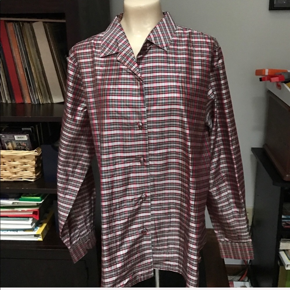 The Linited silk button down top